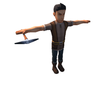 Male Peasant 03E-Pickaxe